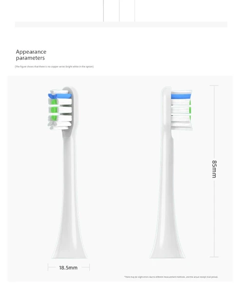 Romantik Mor ve Derin Deniz Mavisi Diş Fırçası Başlıkları - 3 Adet - Xiaomi T301 T302 T501 - 9