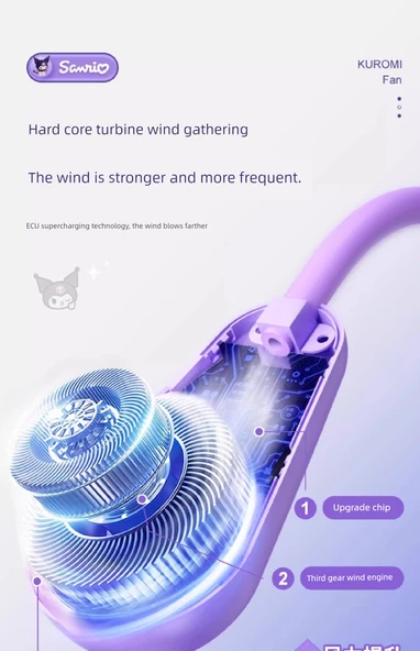 Yugui Köpek Halterneck Taşınabilir Fan - 9000mAh İki Paket - 2400mAh Pil - 10