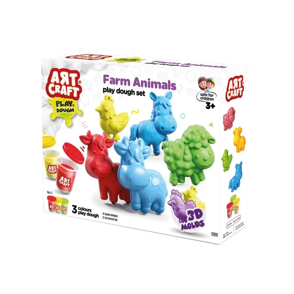 03993 Art Craft Çiftlik Hayvanları Hamur Set 168 Gr -Fentoys - 3