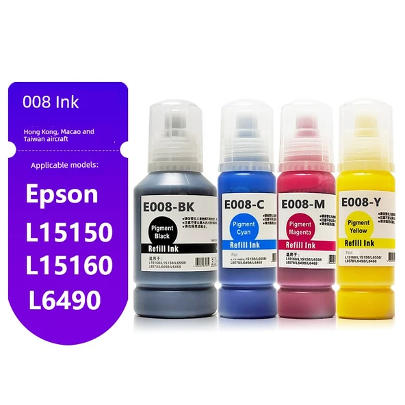 Pigment Mürekkep - Sarı - Epson EcoTank L15150 L15160 L6490 - Model 008/T06G - 2
