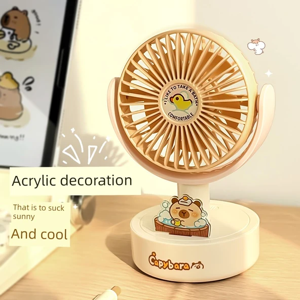 USB Mini Taşınabilir Masa Fanı - Masaüstü Kompakt - 1.5-2 Saat Dayanıklılık - 5