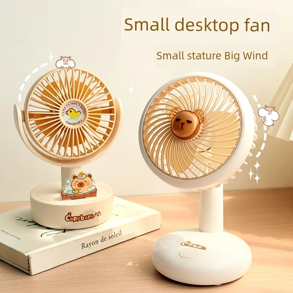 USB Mini Taşınabilir Masa Fanı - Masaüstü Fırçasız Motor Sessiz Model - 1.5-4 Saat Dayanıklılık - 3