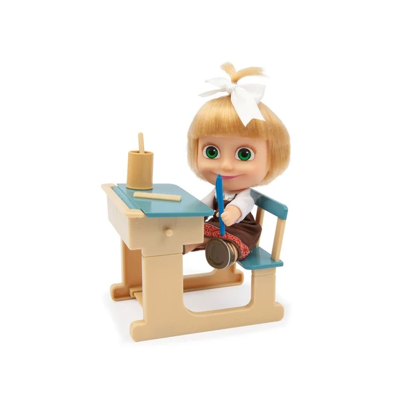 MHA07000 Maşa ve Koca 12cm Masha ve Okul Oyun Seti - 4