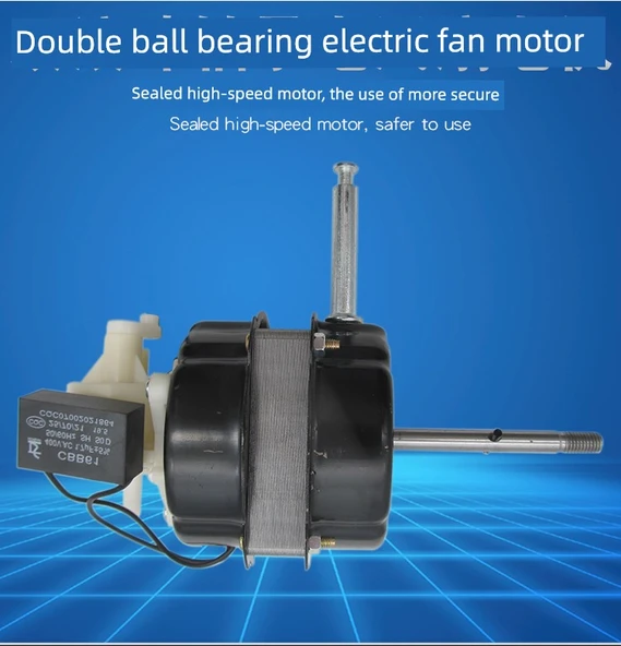 60W Elektrikli Fan Motoru - 16 İnç Zemin/Masa Fanı - Çift Rulman - 10