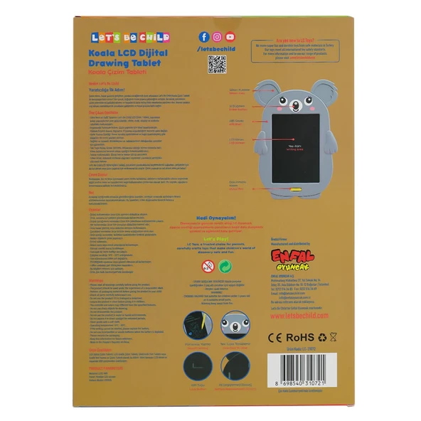 LC-31072 Koala Çizim Tableti 8.5 inç -Lets be Child - Resim 2