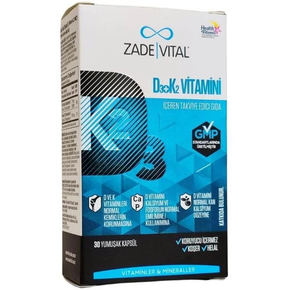 Zade Vital D3 + K2 Vitamini 30 Kapsül