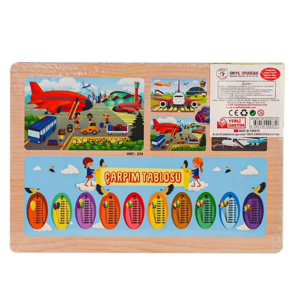 ONY-233-234-235-236 Ahşap Eğitici Puzzle Havaalanı -Onyıl Oyuncak - 2