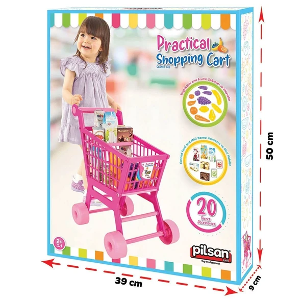 07 608 Pratik Market Arabası -Pilsan Oyuncak - Resim 4
