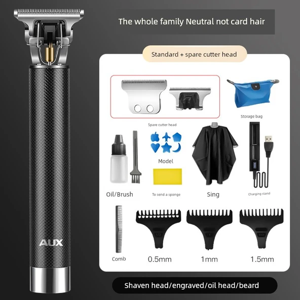 AUX-X3 Kelli Saç Traş Makinesi - Cilt Yaralanması Olmadan Metal Ağ Paket 3 + Orijinal Kesme Başlığı