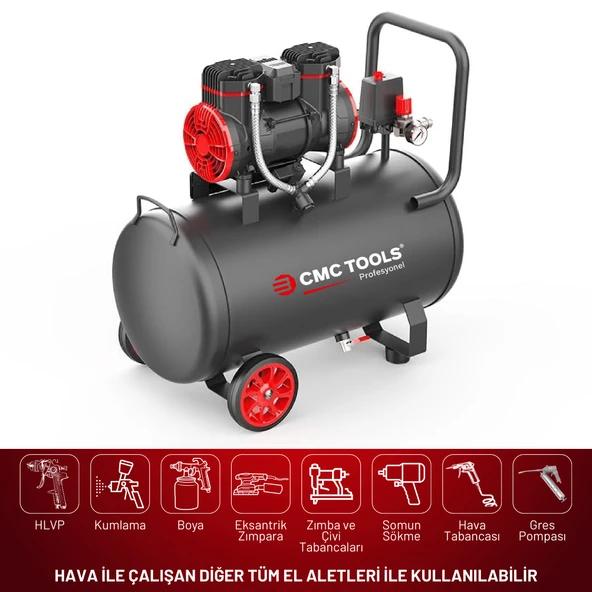 CMC 50 Litre Sessiz Yağsız Hava Kompresörü 2 Hp - 3