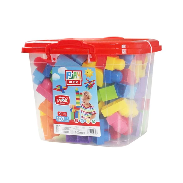 Play Blox Yapı Oyuncakları 107 Parça Kovalı Parlak Renkler Mega Blok Seti 3103 - 3