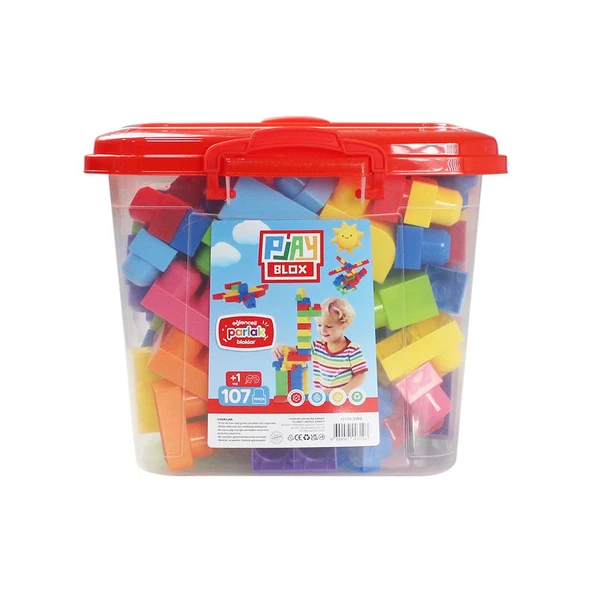 Play Blox Yapı Oyuncakları 107 Parça Kovalı Parlak Renkler Mega Blok Seti 3103 - 4