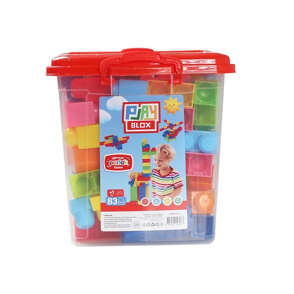 Play Blox Yapı Oyuncakları 83 Parça Kovalı Parlak Renkler Mega Blok Seti 3073 - 3