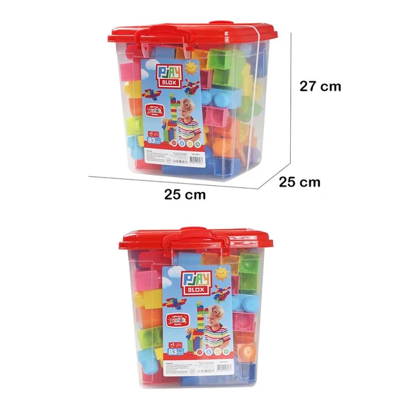 Play Blox Yapı Oyuncakları 83 Parça Kovalı Parlak Renkler Mega Blok Seti 3073 - 2
