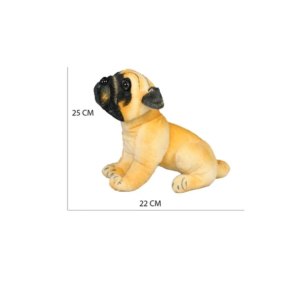 Havlayan Pug Köpek Peluş Oyuncak 25 cm - 3