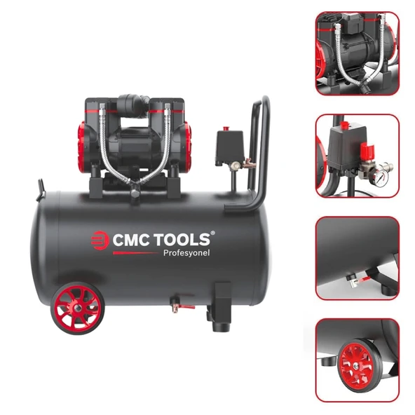 CMC 50 Litre Sessiz Yağsız Hava Kompresörü 2 Hp - 6