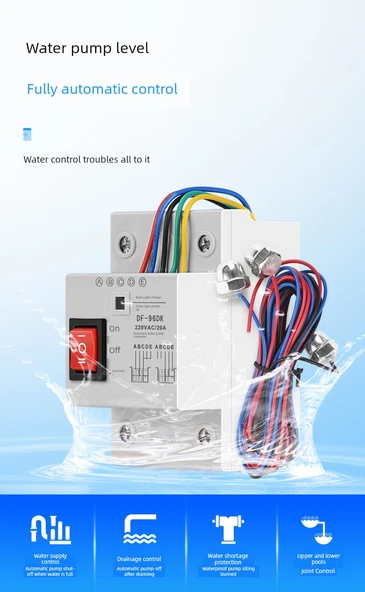 Otomatik Su Seviyesi Kontrol Cihazı - Anahtar ile +2m Prob - 8