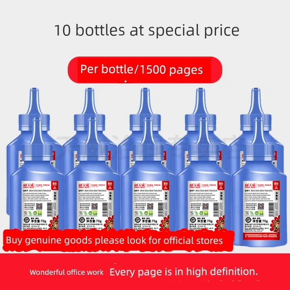 HP 388A Toner Kartuşu - Yüksek Kalite - 10 Şişe - Mavi