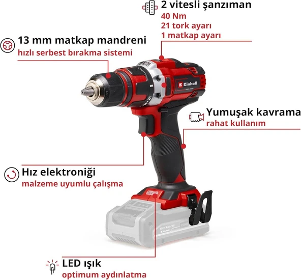 Einhell TE CD 18/40 Lİ Solo Vidalama - 6