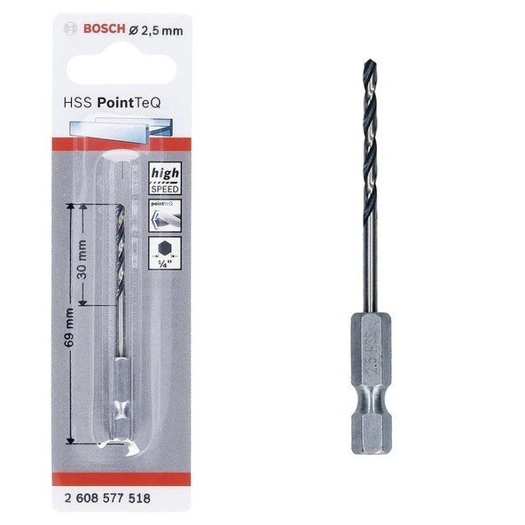 Bosch Pointteq Altıgen Şaftlı Hss Matkap Ucu 2,5 mm - Resim 3