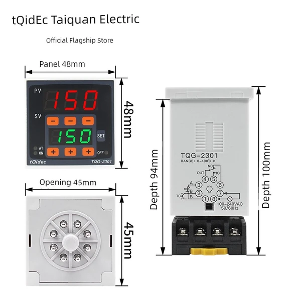 Dijital PID Sıcaklık Kontrol Cihazı - E-tipi Katı Hal SSR Çıkışı - 72x72 - 3