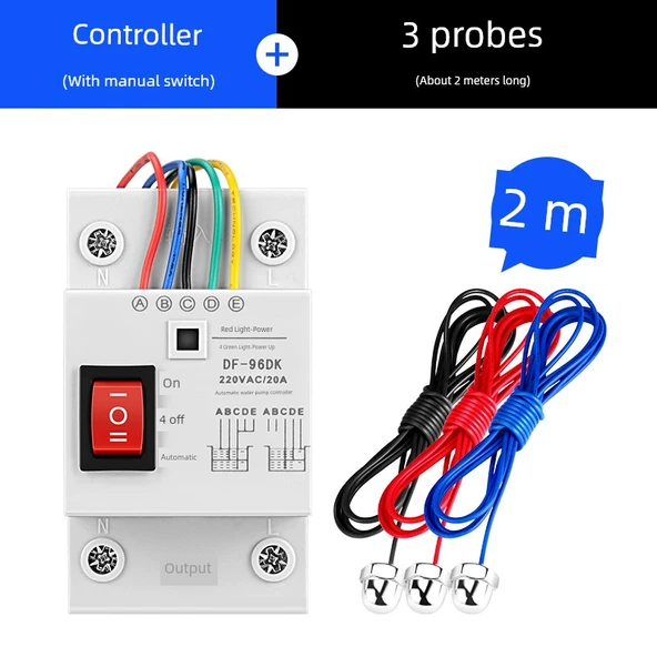 Otomatik Su Seviyesi Kontrol Cihazı - Anahtar ile +2m Prob