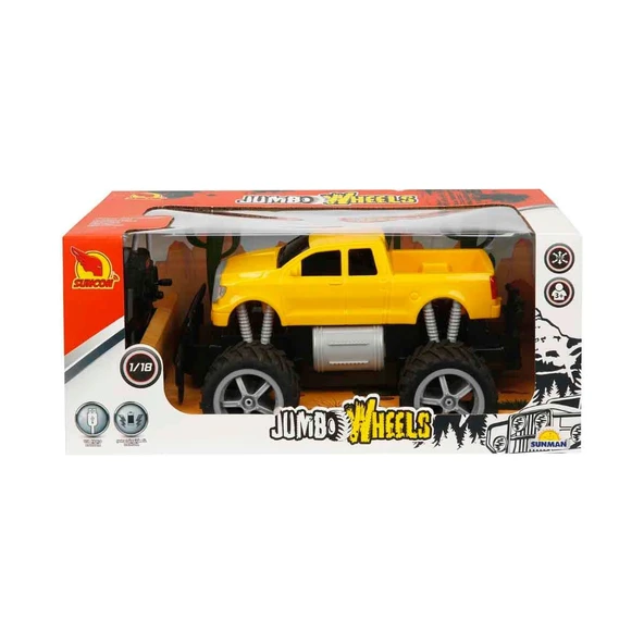 80012 1:18 Uzaktan Kumandalı Jumbo Wheels Usb Şarjlı Araba - 3