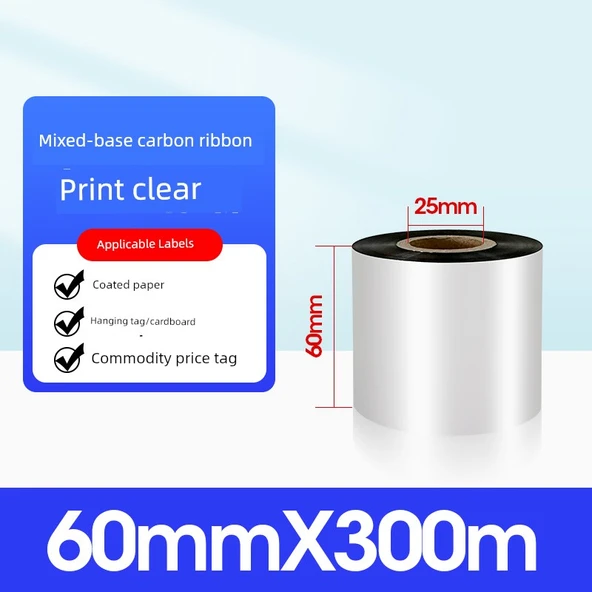 Karışık Bazlı Riband - 60mm x 300m