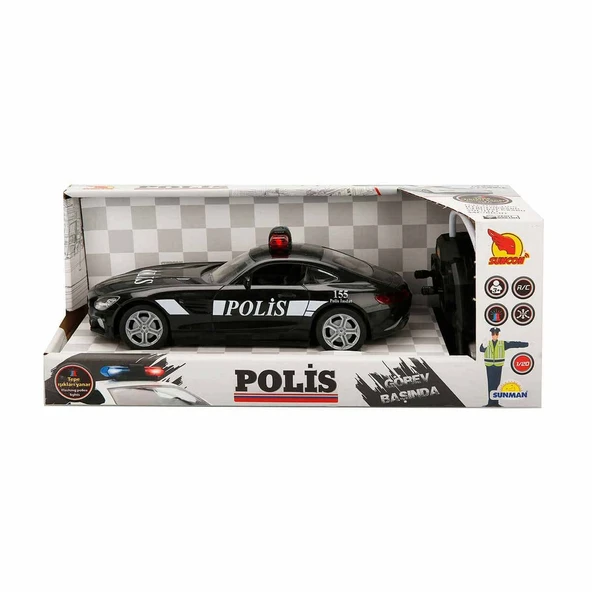 20357 Uzaktan Kumandalı Suncon Işıklı Polis Arabası 21 cm - Resim 2