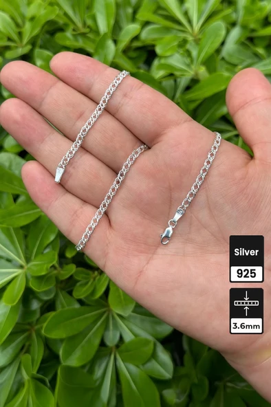 3.6mm Rambo Zincir 925 Ayar Gümüş Kolye - 3