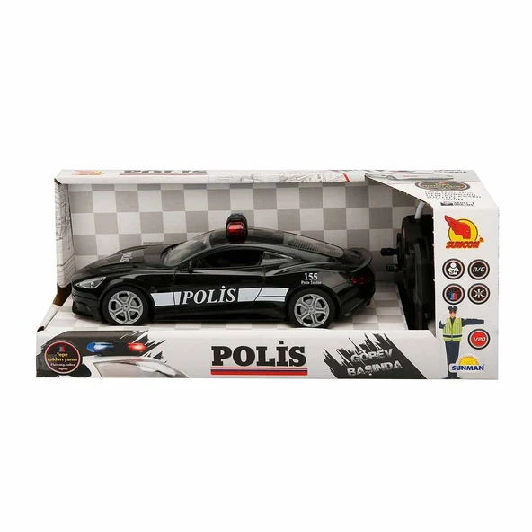 20357 Uzaktan Kumandalı Suncon Işıklı Polis Arabası 21 cm - Resim 4