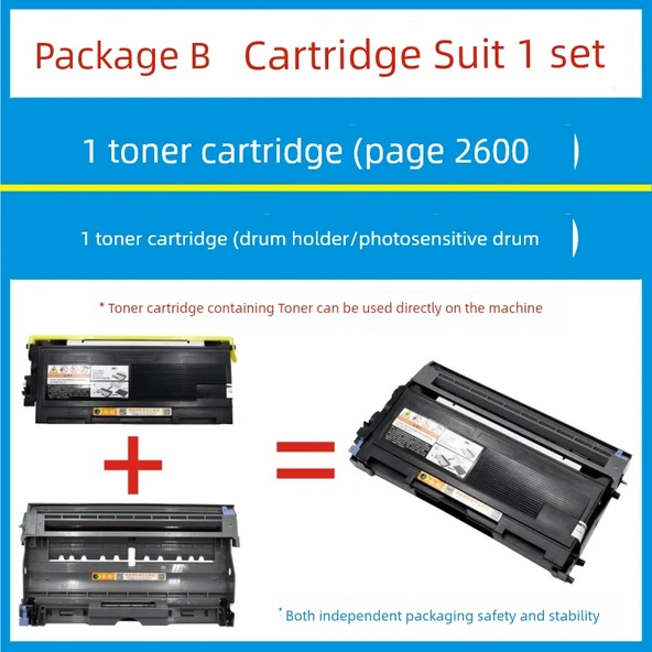 Uyumlu Lenovo LJ2000L/PRO Toner Kartuşu Paket B - 2600 Sayfa + Toner Kartuşu/Tambur Tutucu