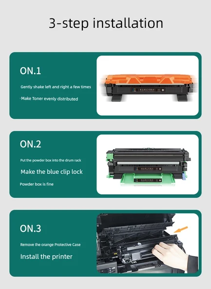 Toner Kartuşu - 5 Al 1 Bedava - Büyük Kapasite Toz Kartuşu + 1 Şişe Toner - 5000 Sayfa Baskı - 10