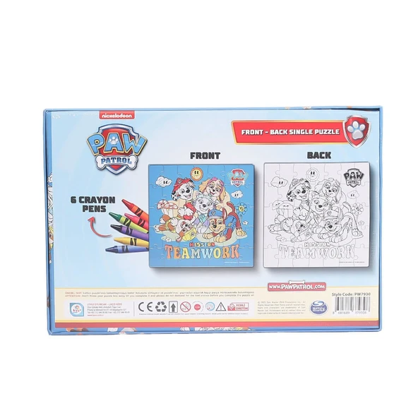 PW7930 Paw Patrol Boyamalı Puzzle -Laço - 2
