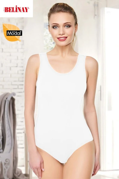 Belinay Kalın Asklılı Çıtçıtlı Body Modal Yumuşak Bayan Atlet 0844