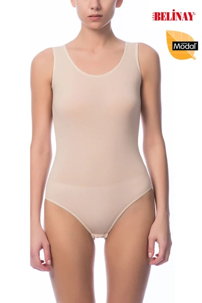 Belinay Kalın Asklılı Çıtçıtlı Body Modal Yumuşak Bayan Atlet 0844 - 3