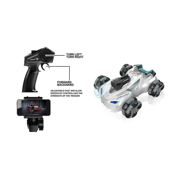 SYR-666-863 Kumandalı Wifi Kameralı Stunt Araba -Vardem Oyuncak - Resim 5