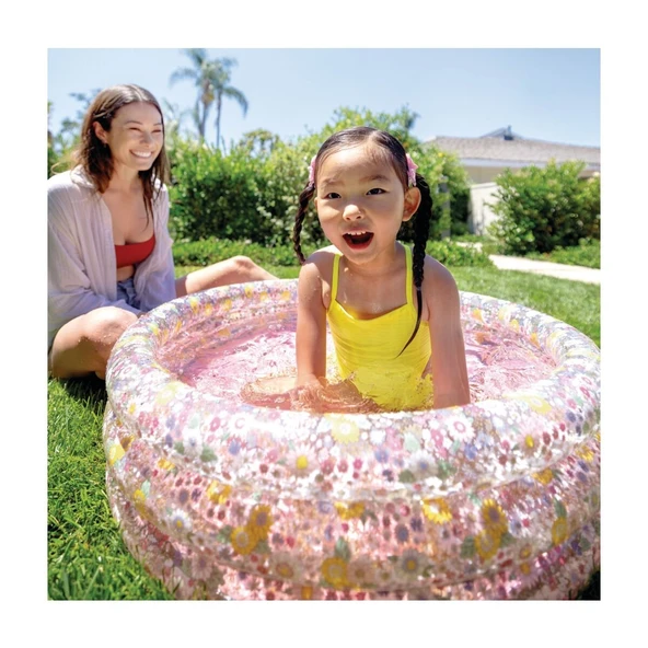 IH58427 Intex 3 Boğumlu Çiçek Desenli Bebek Havuzu 86x25cm - 2