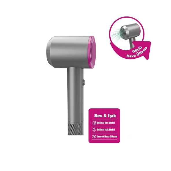 HUA-1019 Sesli ve Işıklı 2IN1 Lüks Saç Şekillendirici Set -Vardem Oyuncak - 5
