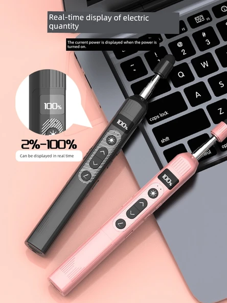 Geri Çekilebilir Lazer Pointer - Kiraz Çiçeği - 60cm Dijital Ekran - Geri Sayım - Titreşim Hatırlatıcısı - Tek Tuşla İşaretleme - Ayarlanabilir Lazer - 3