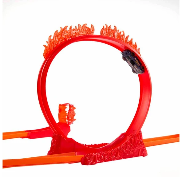 HMC04 Hot Wheels Track Builder Alev Temalı Akrobasi Seti - Resim 3