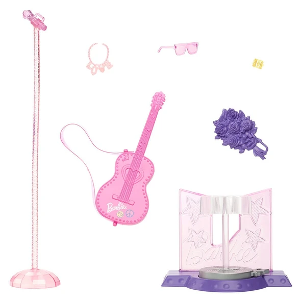 HRG43 Barbie 65. Yıl Deluxe Kariyer Bebekleri - Pop Yıldızı - Resim 4