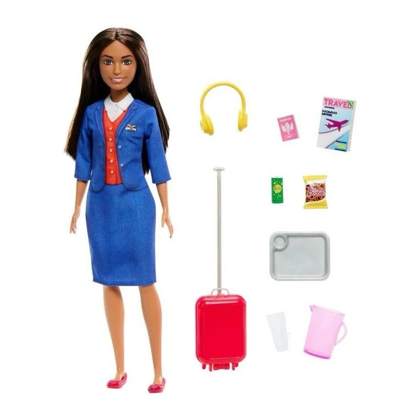 HYT60 Barbie Hostes Bebek ve Aksesuarları - 2