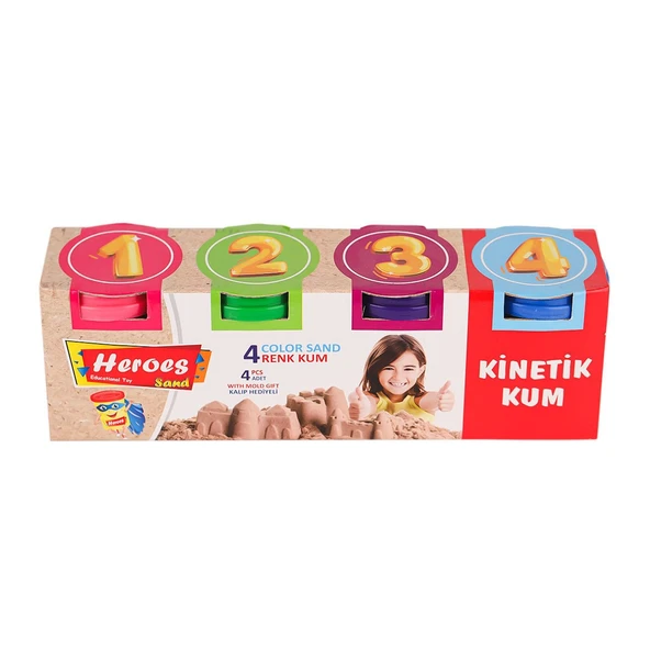 KUM-022 Heroes Kinetik Kum 4'lü -Eren Eğitici Oyuncak ürün görseli