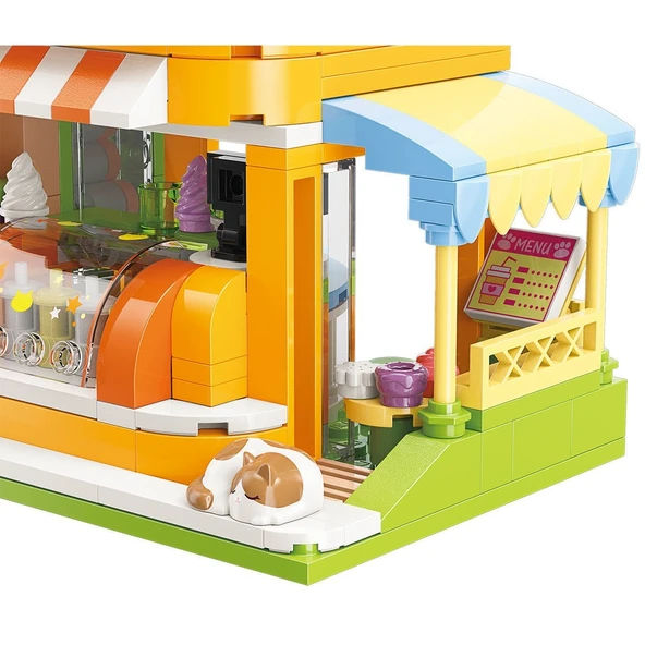 KP28017 Keeppley Kitten Juice Shop Blok Seti 315 Parça -Vagonlife - Resim 5