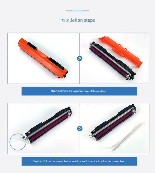 Uyumlu HP CP1025 CE310A Toner Kartuşu - Dört Renk Seti - 6