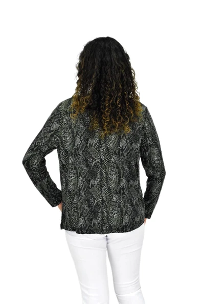 Kadın Uzun Kol Düğmeli Bluz BGL-ST04685 - Resim 5