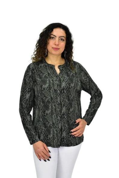 Kadın Uzun Kol Düğmeli Bluz BGL-ST04685 ürün görseli