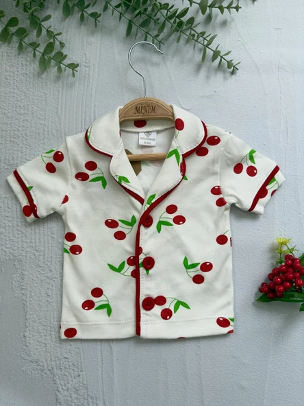 Kiraz Baskılı Yazlık Pijama Takımı - 9