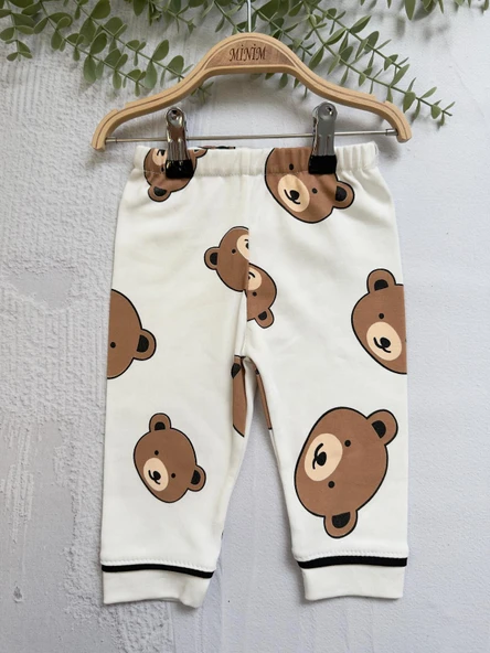 Ayıcık Baskılı Yazlık Pijama Takımı - 7